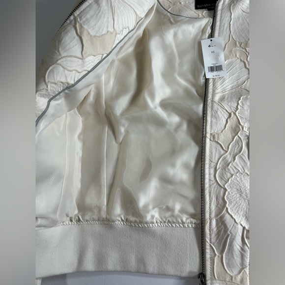 NWT XS Banana Republic White/Cream Bomber Jacket - Picture 8 of 9